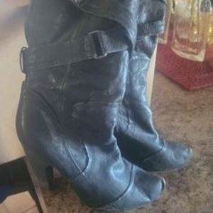 Womans Seychelles Black Leather Boots Sz 7